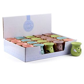 Small Textured Ceramic Oil Burners with Cut Out Pattern Small Textured Ceramic Oil Burners with Cut Out Pattern