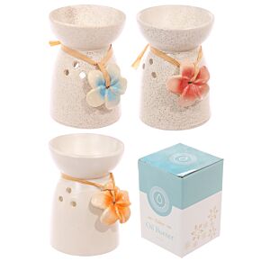 Eden Speckled Cream Ceramic Oil & Wax Melt Burner with Flower Eden Speckled Cream Ceramic Oil & Wax Melt Burner with Flower