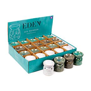 Small Ceramic Eden Oil Burner with Leaves Pattern