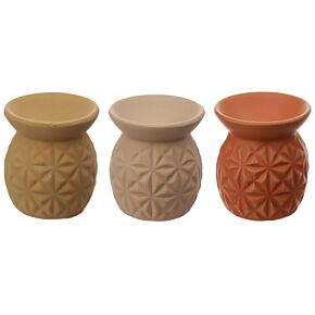 Eden Ceramic Oil Burner with Embossed Triangle Pattern