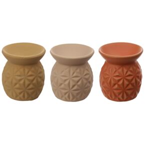 Eden Ceramic Oil Burner with Embossed Triangle Pattern