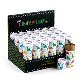 Dinosauria Jr Pencil Pot with 12 Colouring Pencils
