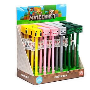 Minecraft Fine Tip Pen with Silicone Topper (Pig/Bee/Zombie/Skeleton)