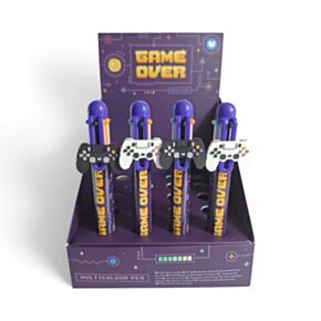 Game Over Multi Colour Pen with Charm (6 Colours)