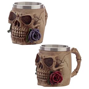 Decorative Skulls and Roses Tankard Decorative Skulls and Roses Tankard