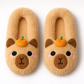 Capybara Anti-Slip Plush Slip On Slippers EU39-41/UK6-8