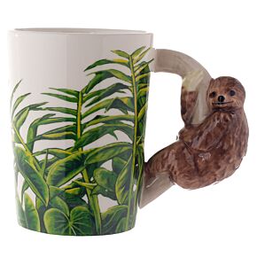 Jungle Explorer Sloth Ceramic Shaped Handle Mug Jungle Explorer Sloth Ceramic Shaped Handle Mug
