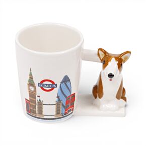 London Souvenir Corgi Ceramic Shaped Handle Mug