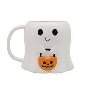 Spooky Trick or Treat Ghost Ceramic Shaped Mug Spooky Trick or Treat Ghost Ceramic Shaped Mug