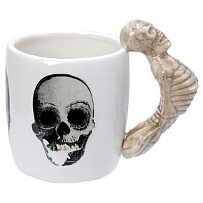 Skeleton Ceramic Shaped Handle Mug