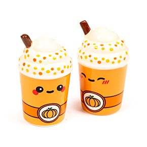 Hazel the Pumpkin Spiced Latte Foodiemals Ceramic Salt & Pepper Set