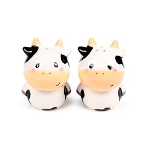 Black and White Cow Ceramic Salt & Pepper Set Black and White Cow Ceramic Salt & Pepper Set