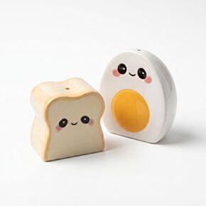 Foodiemals Egg & Toast Ceramic Salt & Pepper Set