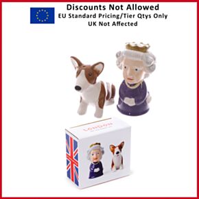 Queen & Corgi Ceramic Salt & Pepper Set