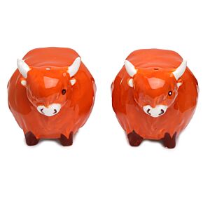 Highland Coo Cow Ceramic Salt & Pepper Set
