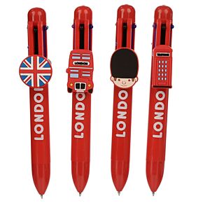 London Souvenir London Multi Colour Pen with Charm (6 Colours) London Souvenir London Multi Colour Pen with Charm (6 Colours)