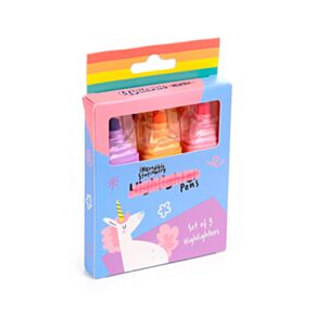Unicorn Magic Shaped Lid Highlighter Pen Set of 3