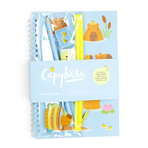 Capybara Ring Bound Notepad & Pencil Case 6 Piece Stationery Set