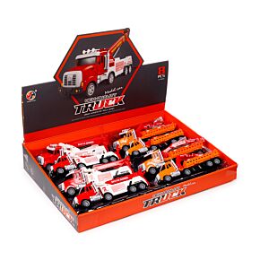 Construction Rescue Truck with Crane Friction Push/Pull Action Toy