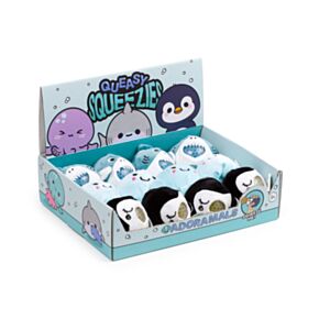 Queasy Squeezies Adoramals Sealife Octopus, Shark, Penguin Plush Squeezy Toy