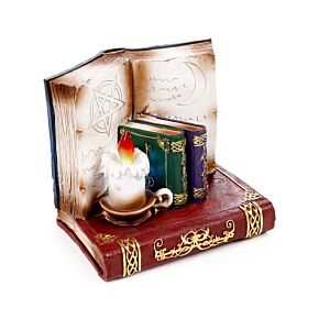 Witches Black Cat & Wise Old Magical Owl World Figure LED Display Stand