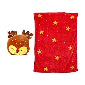 Blankeazzz Christmas Festive Friends Rudolph 2-in-1 Plush Toy & Travel Blanket