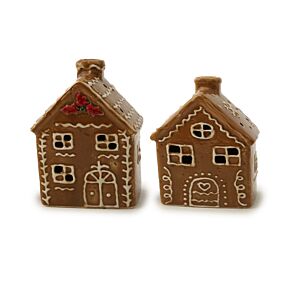 Christmas Gingerbread House Tea Light Candle Holder - Iced