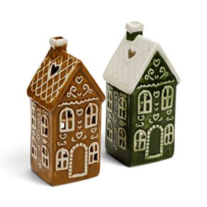 Christmas Gingerbread House Tea Light Candle Holder - Town House
