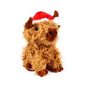 Christmas Highland Coo Cow Plush Doorstop