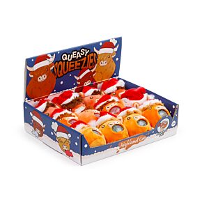 Queasy Squeezies Christmas Hat Highland Coo Plush Squeezy Toy