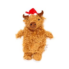 Christmas Highland Coo 1L Hot Water Bottle with Plush Cover Christmas Highland Coo 1L Hot Water Bottle with Plush Cover