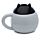Feline Fine Black Cat Peeping Lid Ceramic Lidded Animal Mug