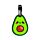 Foodiemals Avocado PVC Luggage Tag Set of 2